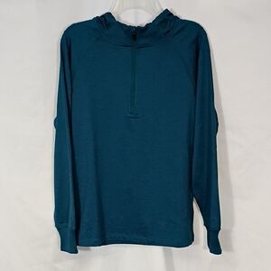 NWT Gaiam Submerged Heather Quarter-Zip Hooded Pullover Size Small